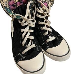Coach black high top sneakers Colorful Butterfles 9.5